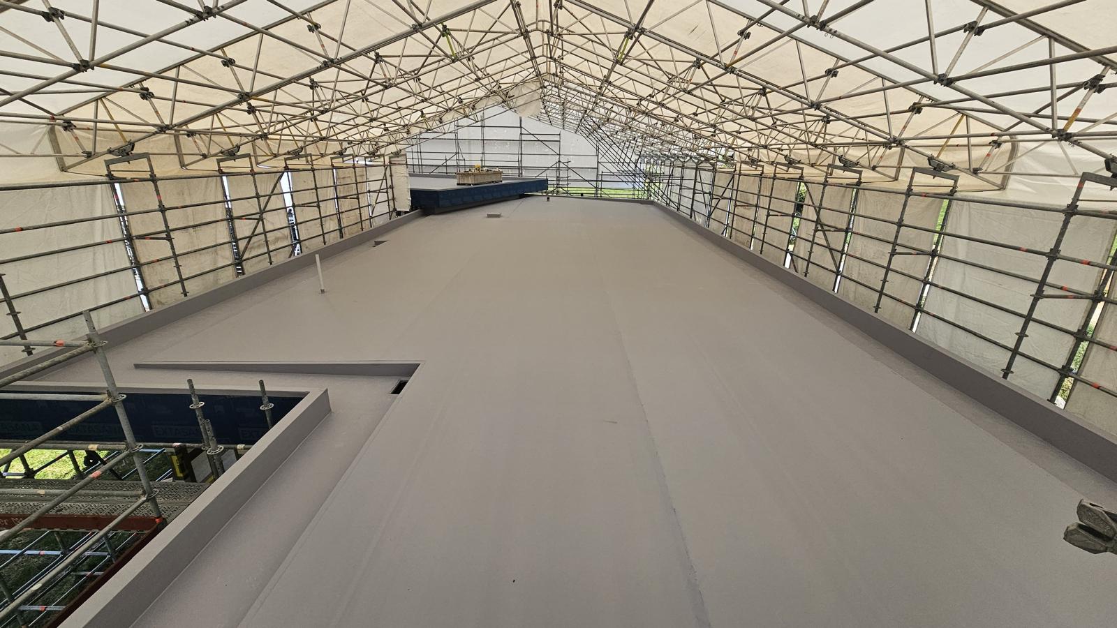 Large-scale TPO roofing installation project