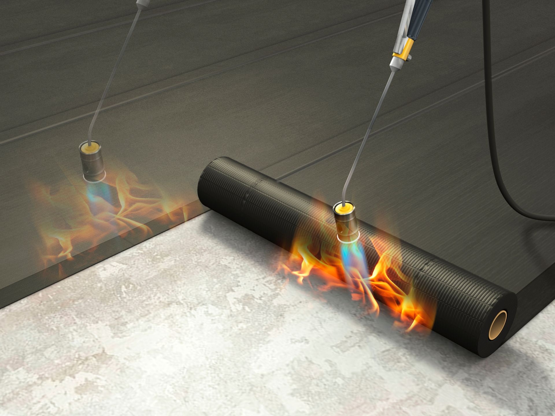 Torch-on roofing project 1